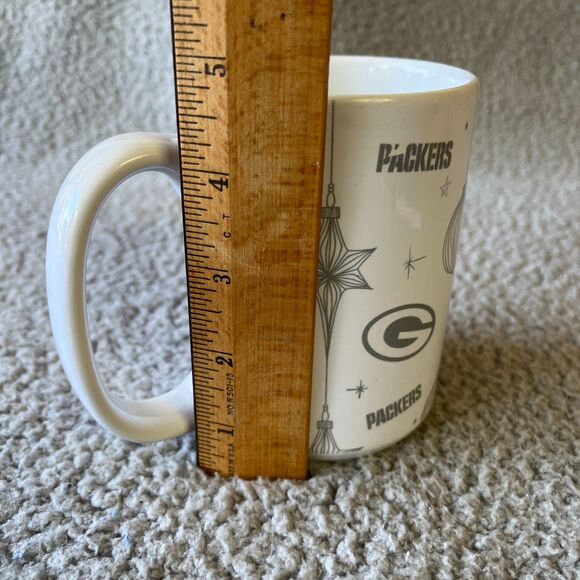 Green Bay Packers Christmas Mug 15 oz White NFL Ornament Coffee Tea - Picture 8 of 9